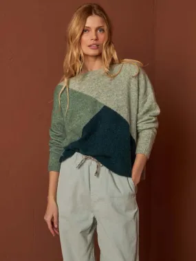 Colour Block Sweater - Verde