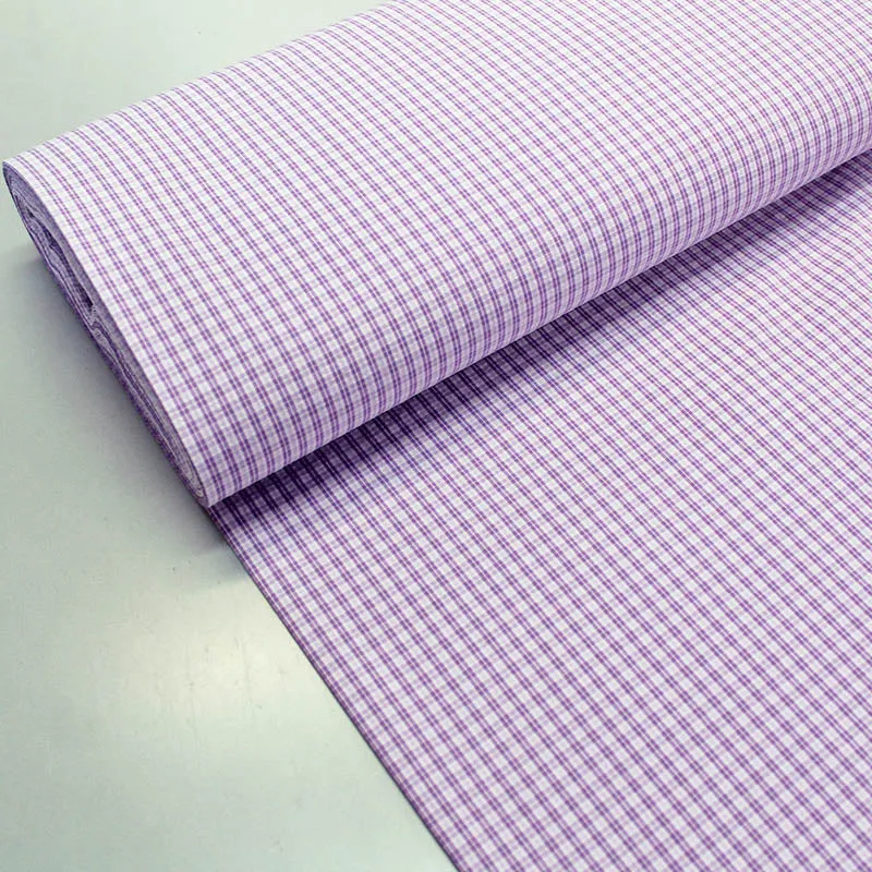 Cotton Dressmaking Seersucker Mini Check - Lilac