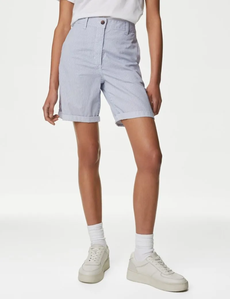 Cotton Rich Striped Chino Shorts