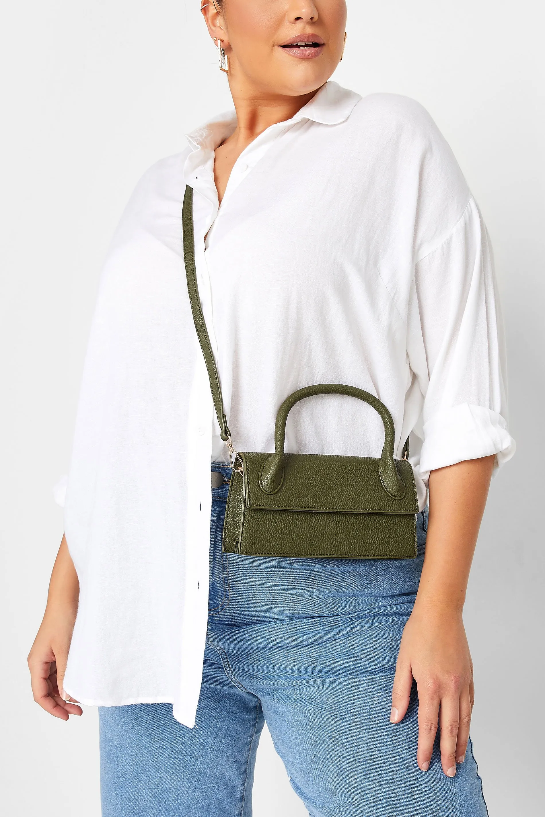 Dark Green Top Handle Crossbody Bag