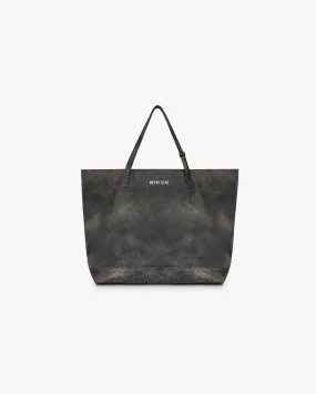 Distressed Leather Tote Bag - Brown