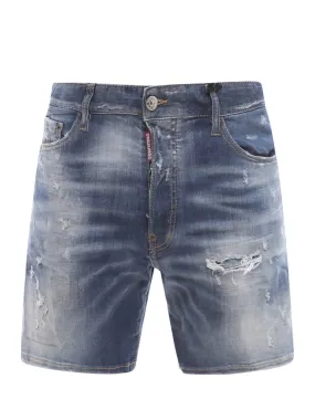 Dsquared2 Distressed Effect Denim Shorts