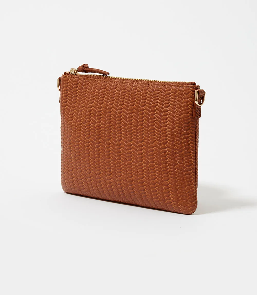 Embossed Leather Crossbody Bag