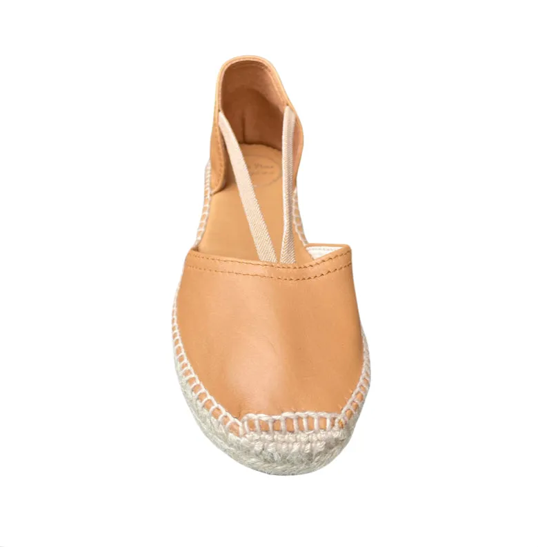 Erla Tan Leather Espadrille with Elastic