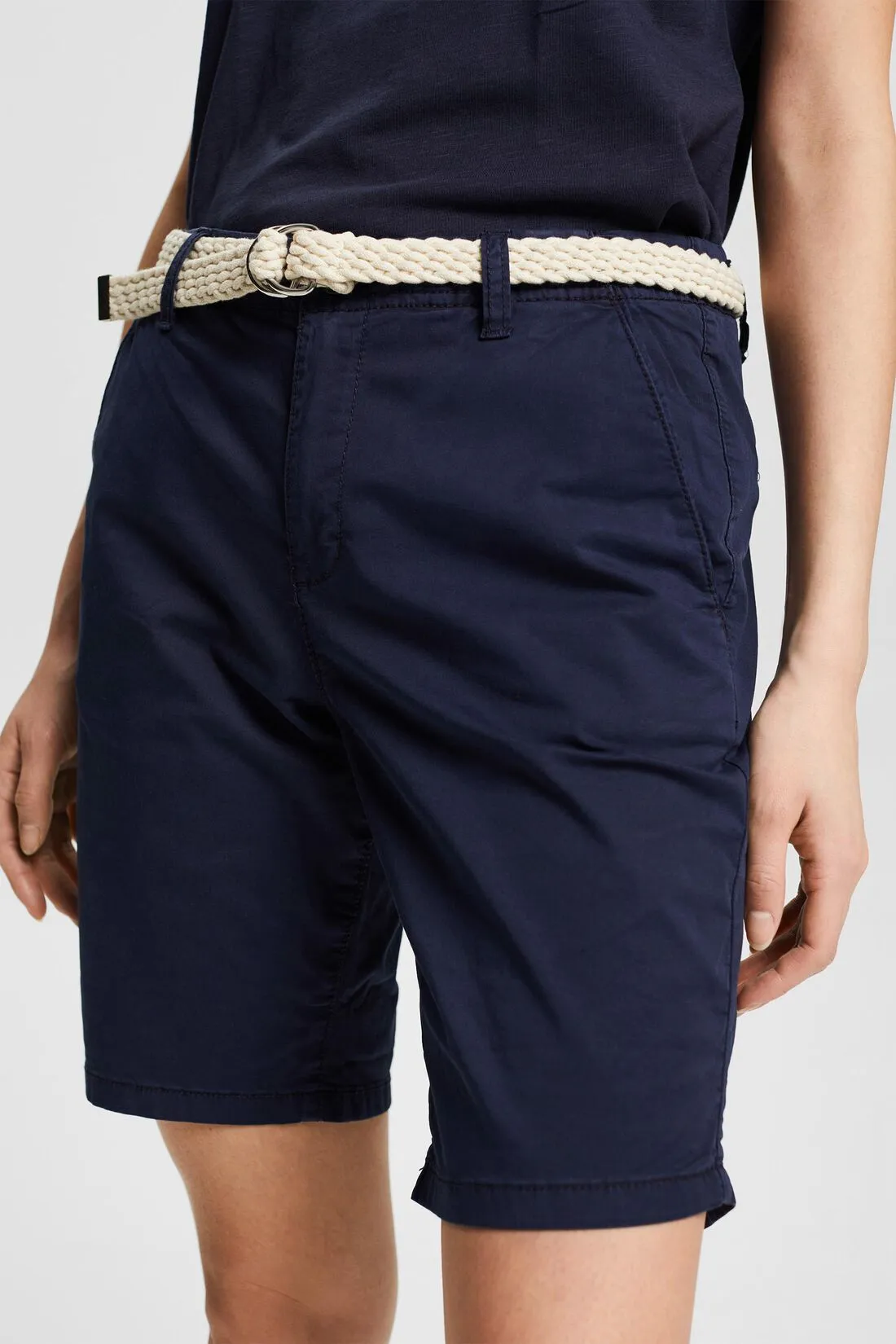 Esprit Chino Belled 8 Bermuda Shorts in Navy