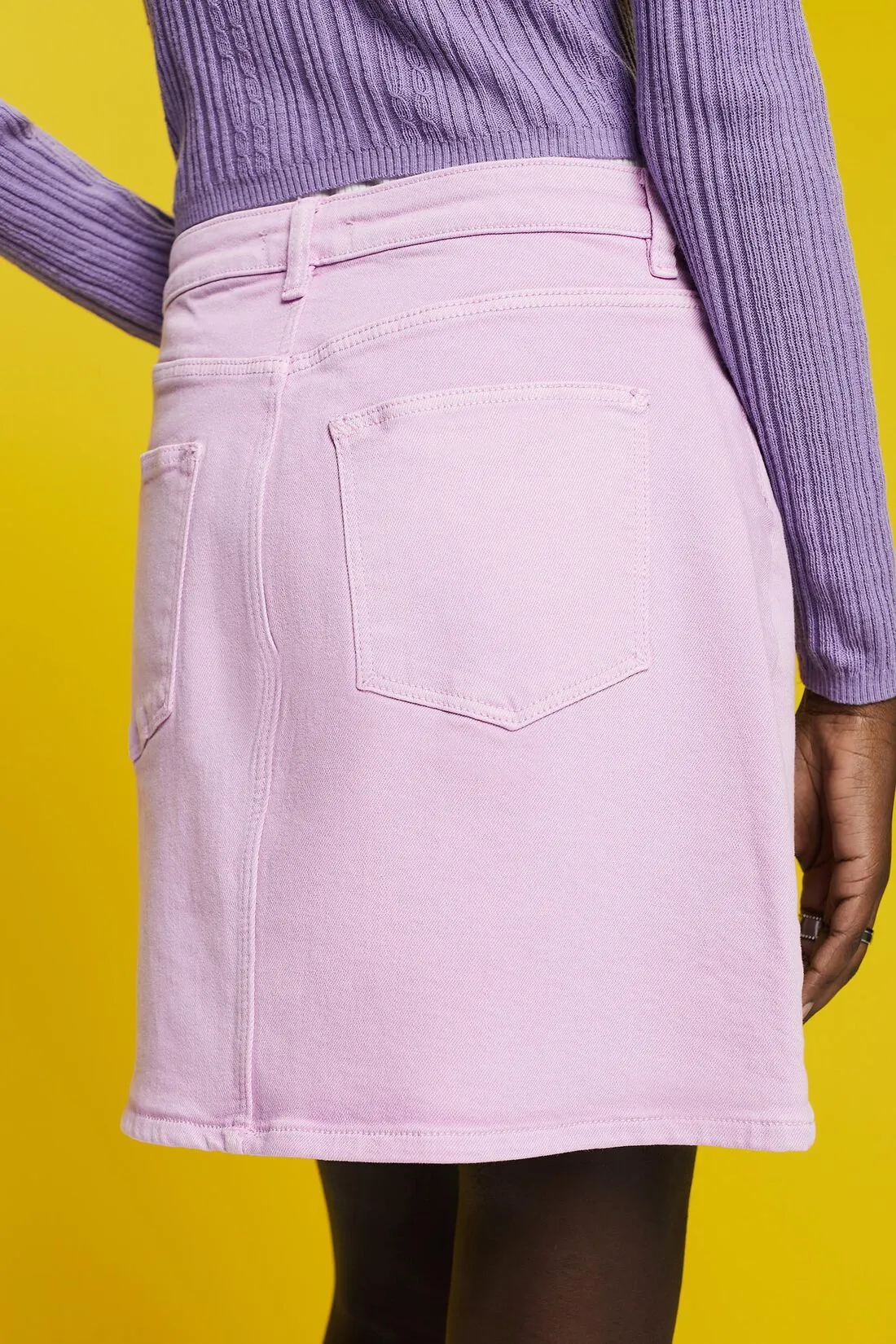 Esprit Colored Denim Mini Skirt In Lilac