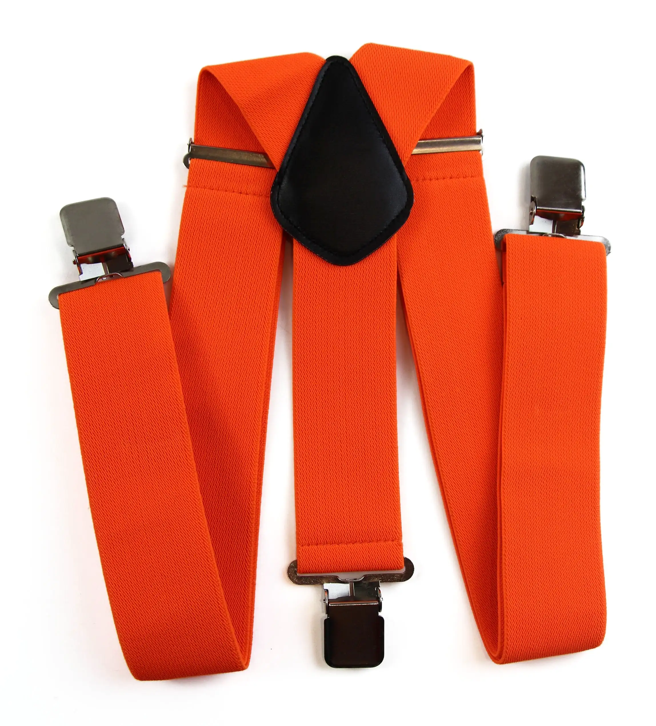 Extra Wide Heavy Duty Adjustable 120cm Fluro Orange Adult Mens Suspenders