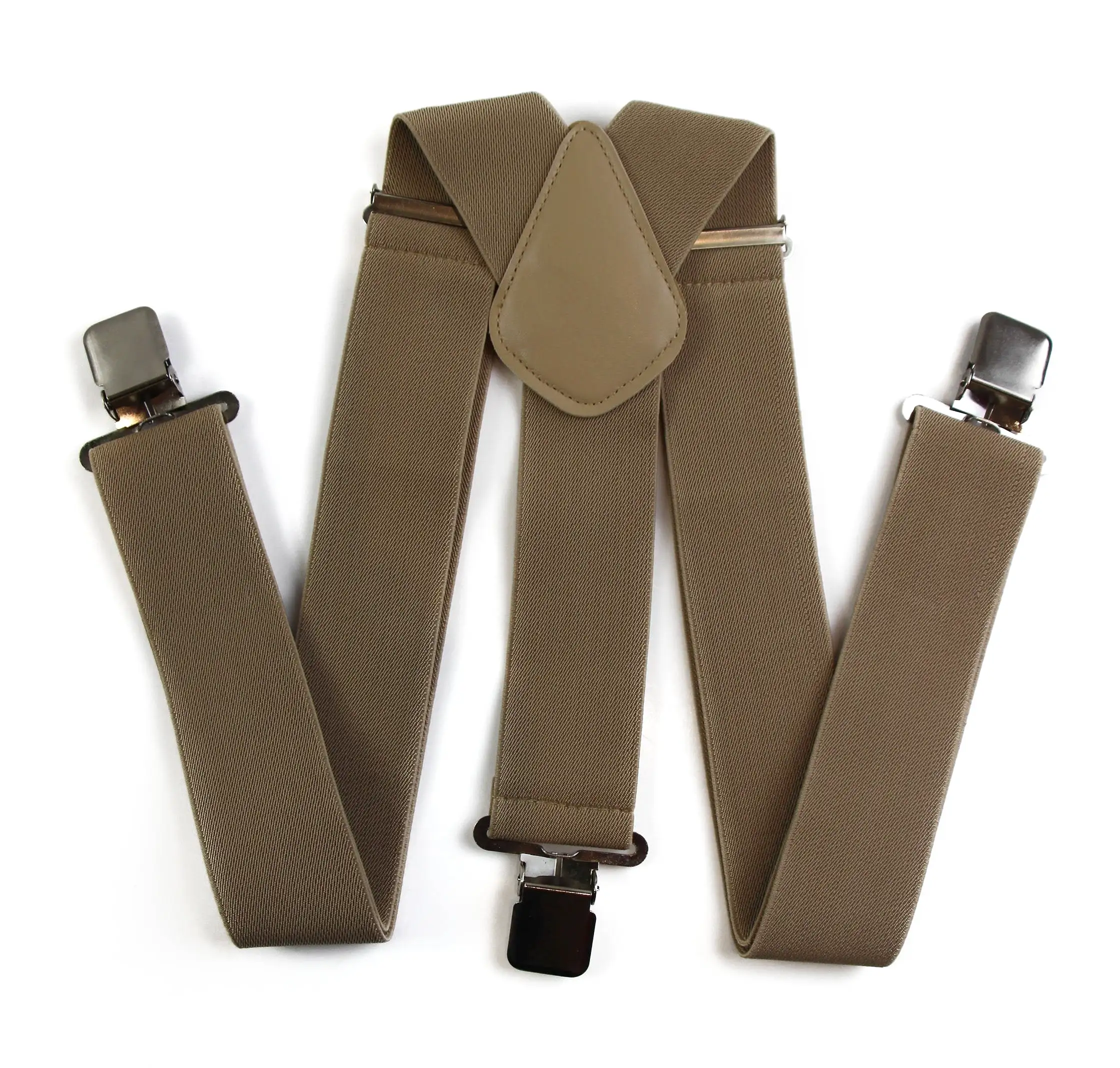 Extra Wide Heavy Duty Adjustable 120cm Latte Adult Mens Suspenders