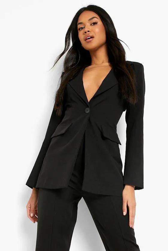 Fitted Single Breasted Tailored Blazer