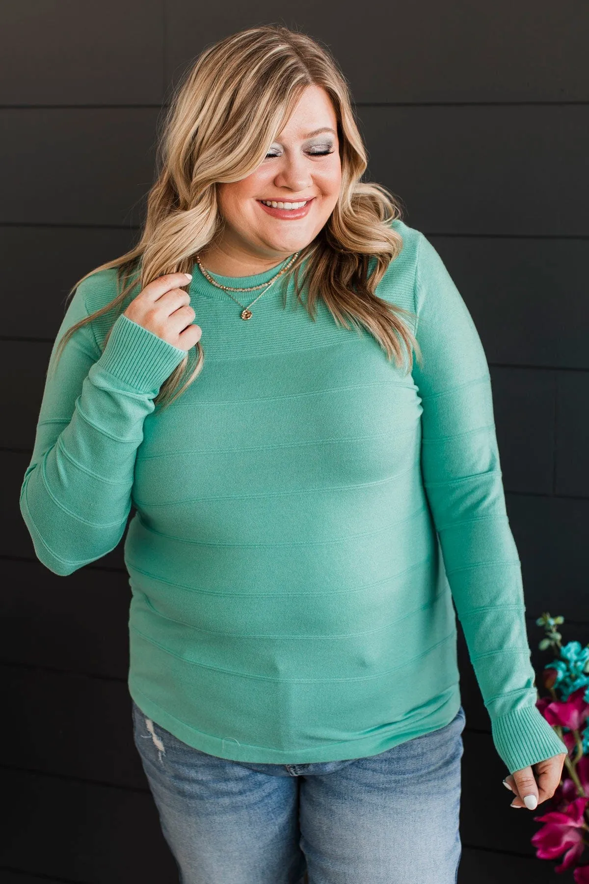 From The Heart Knit Sweater- Mint