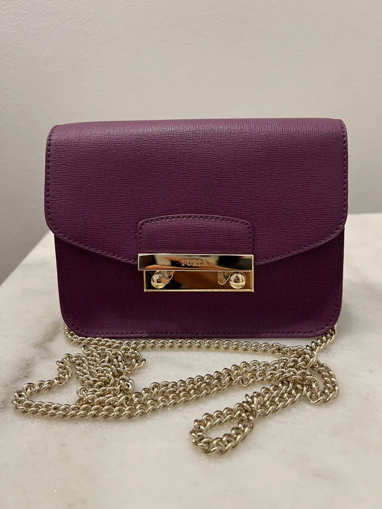 Furla Purple  Grape Structured Crossbody Bag