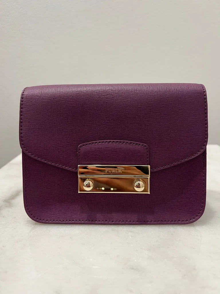 Furla Purple  Grape Structured Crossbody Bag