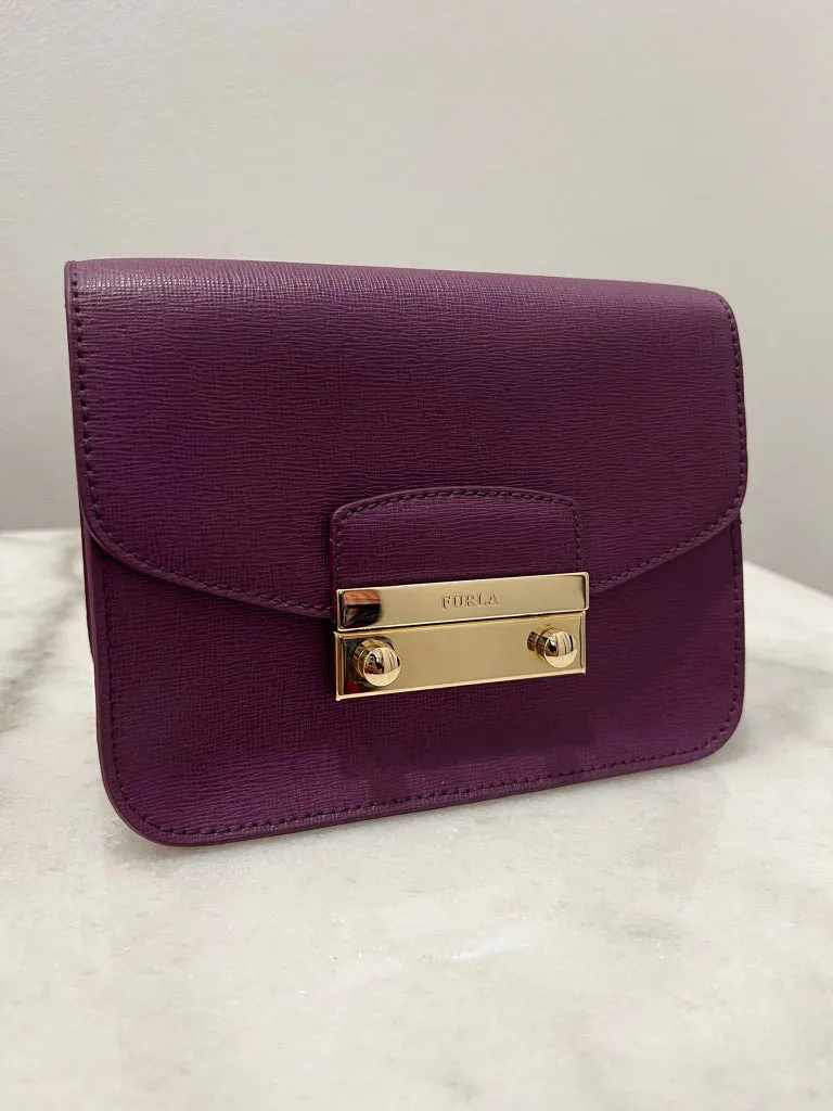 Furla Purple  Grape Structured Crossbody Bag