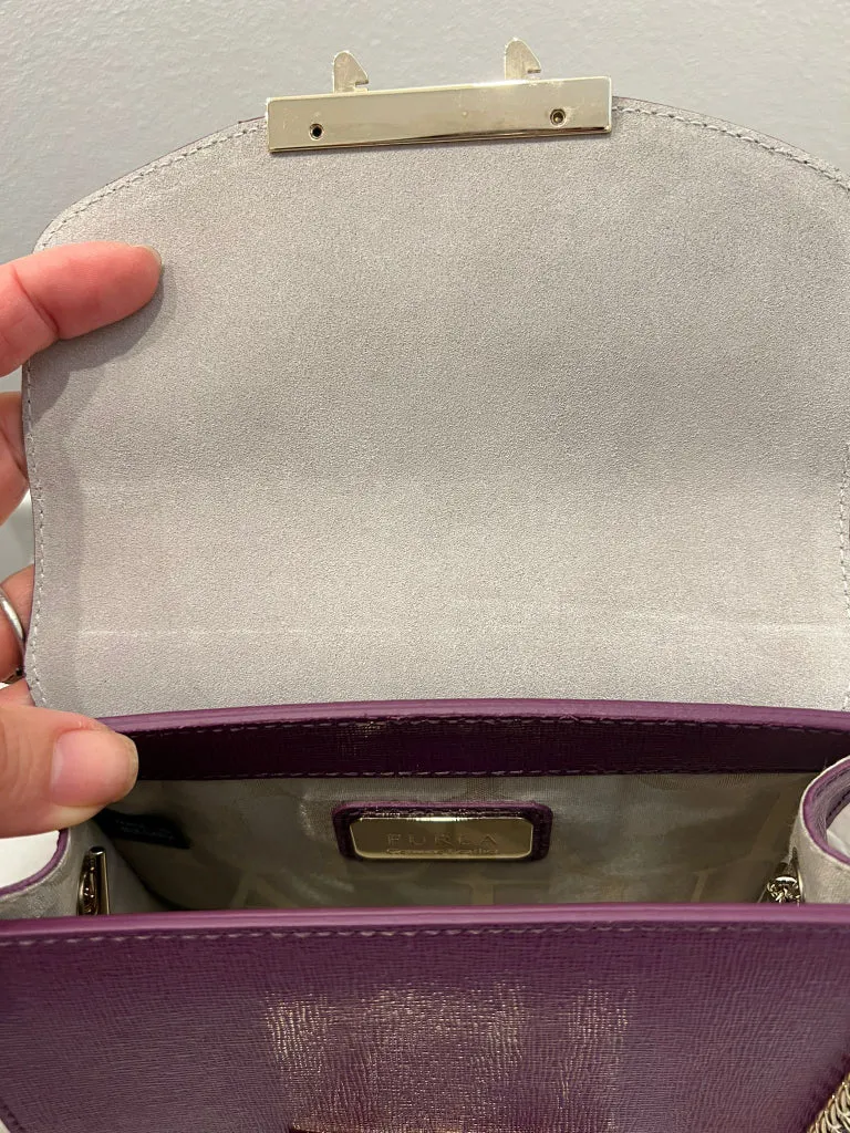 Furla Purple  Grape Structured Crossbody Bag