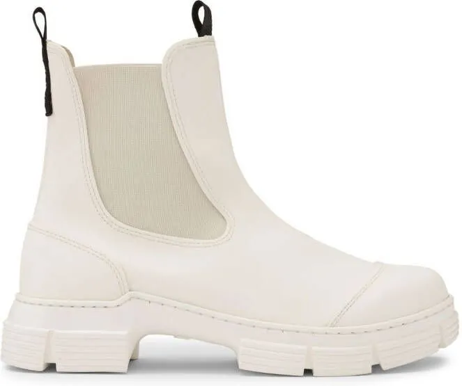 GANNI chunky slip-on boots White