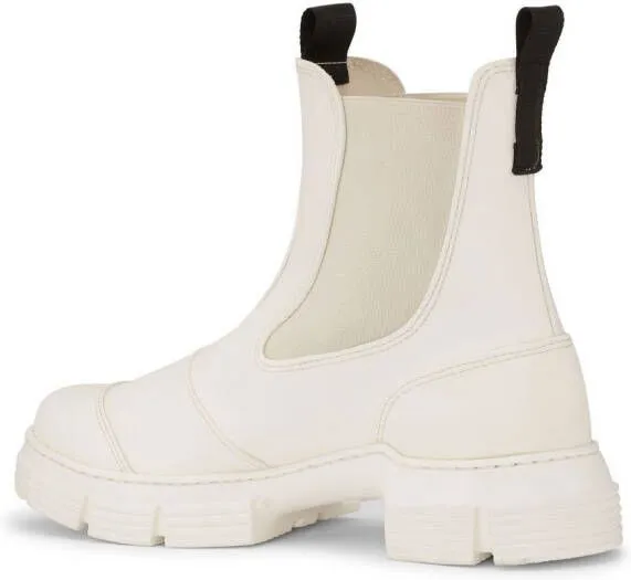 GANNI chunky slip-on boots White