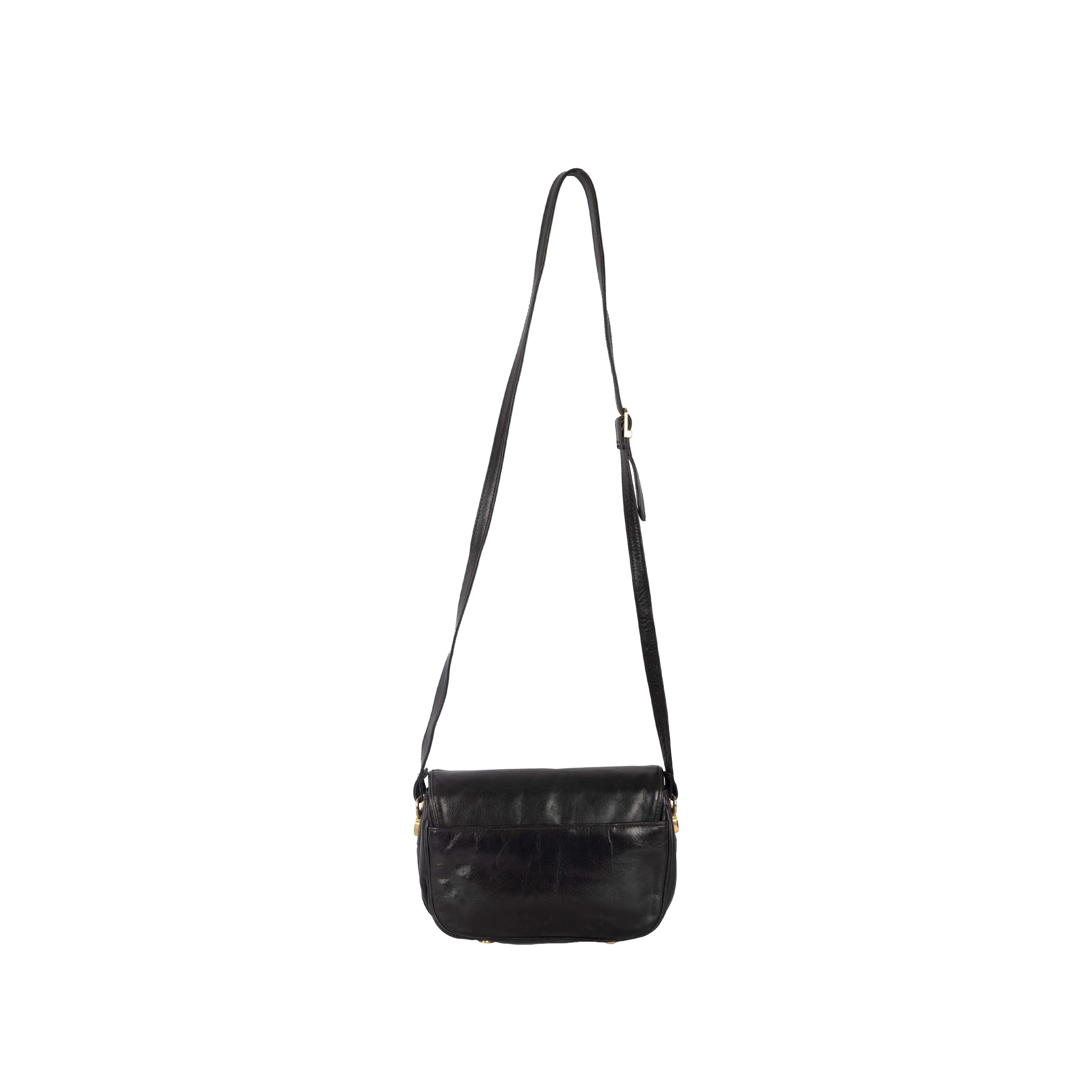 Giorgio Beverly Hills Black Leather Crossbody Bag - '10s