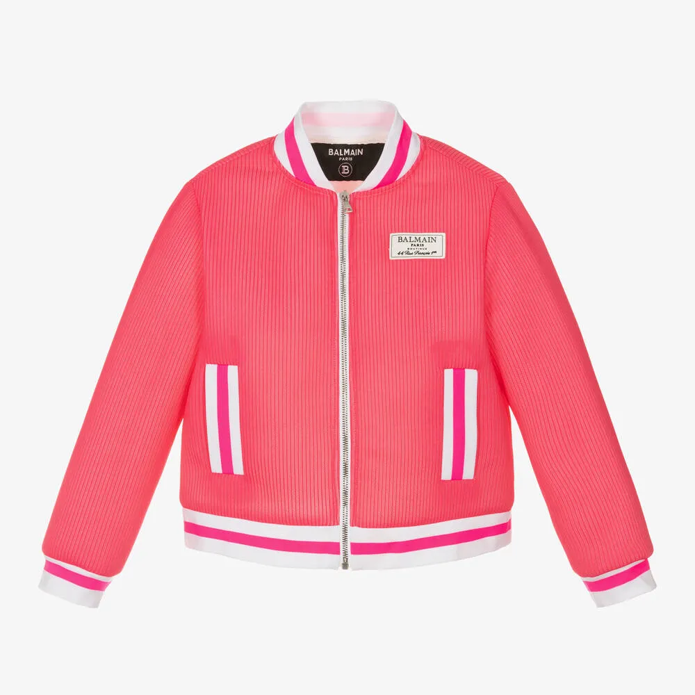 Girls Pink Bomber Jacket