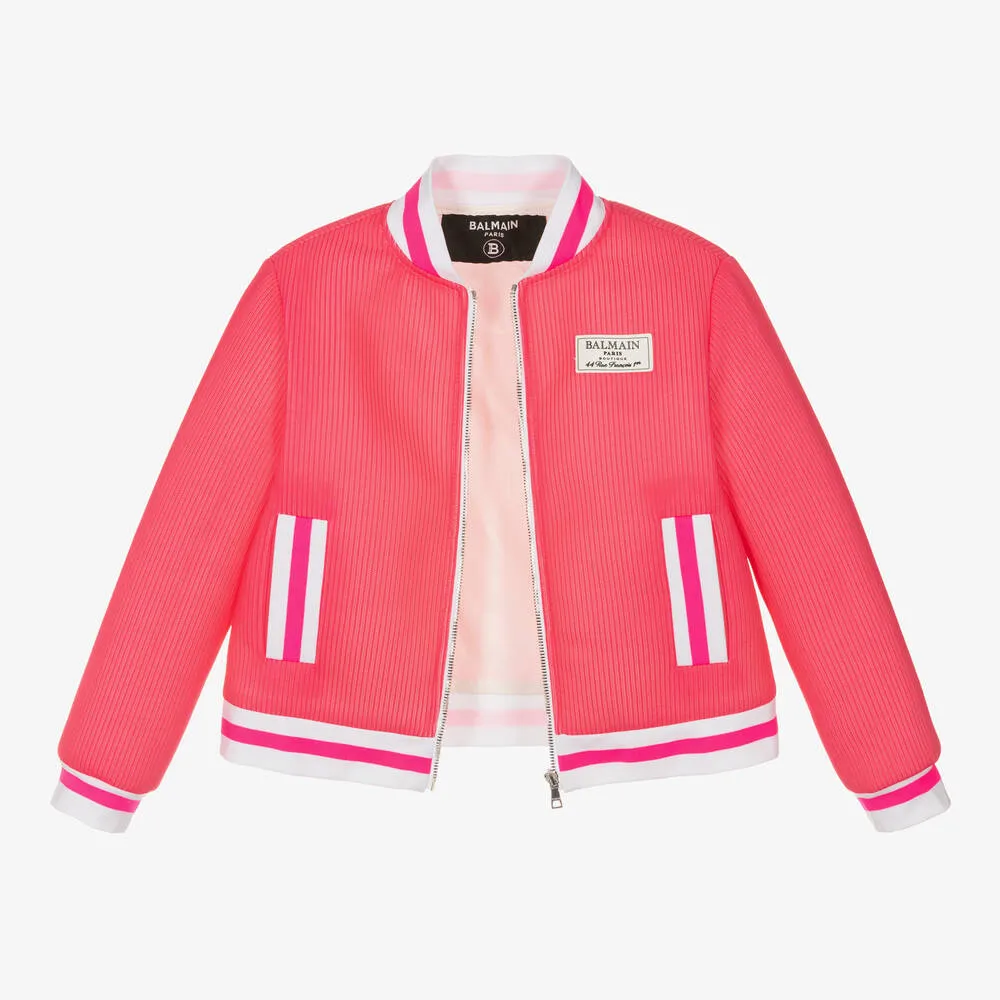 Girls Pink Bomber Jacket