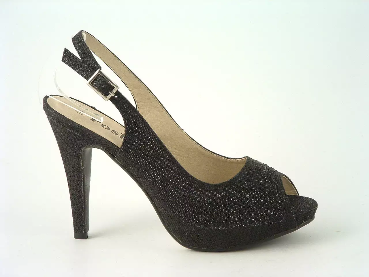 Glitz Shoes Posh ‘jess’ Peep Toe Court Shoe