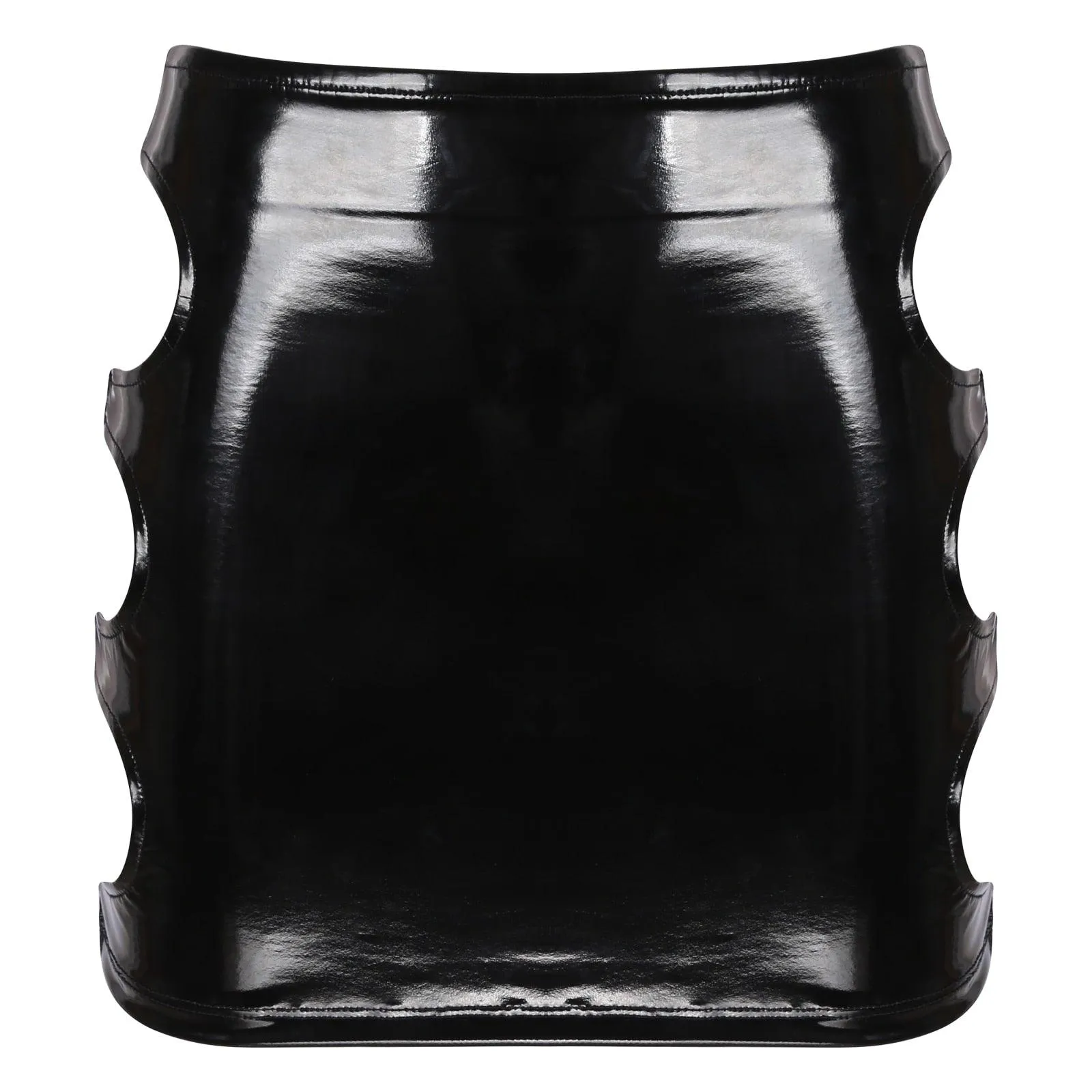 Glossy Patent Leather Pencil Mini Hip Skirt