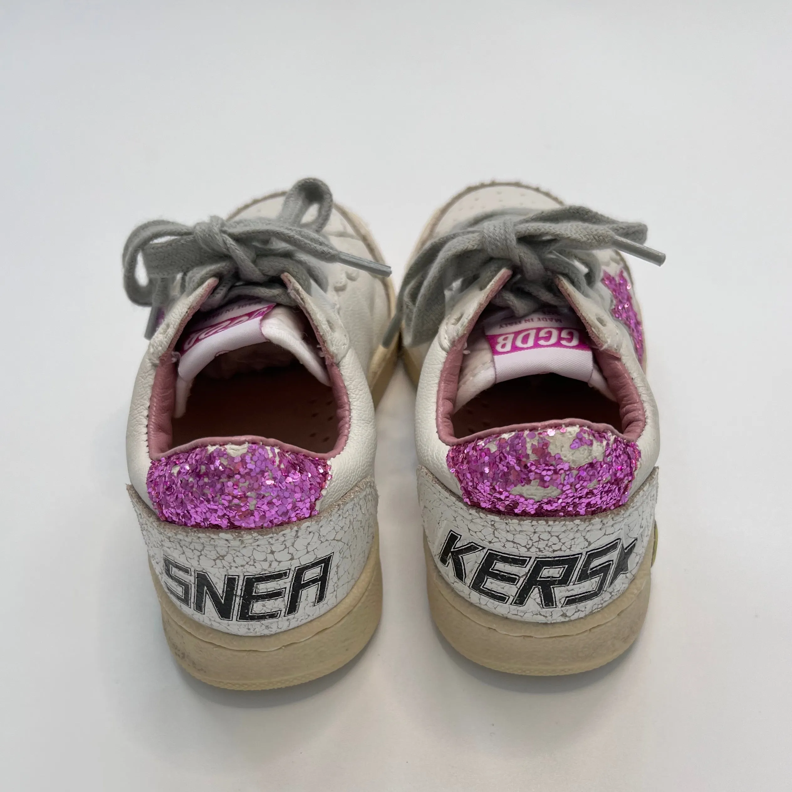 Golden Goose Pink Glitter Sneakers: Size EU 25