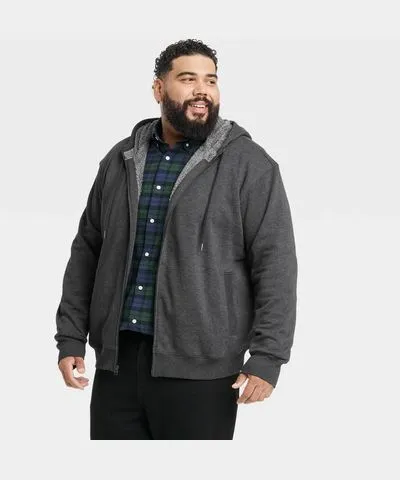 Goodfellow & Co Men's Big & Tall High Pile Lined Zip-Up Hoodie