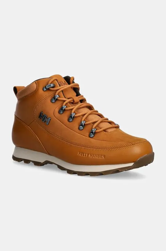 Helly Hansen leather shoes The Forester Premium men's brown color 12030