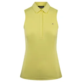 J Lindeberg Dena Sleeveless Ladies Golf Polo Shirt Wax Yellow