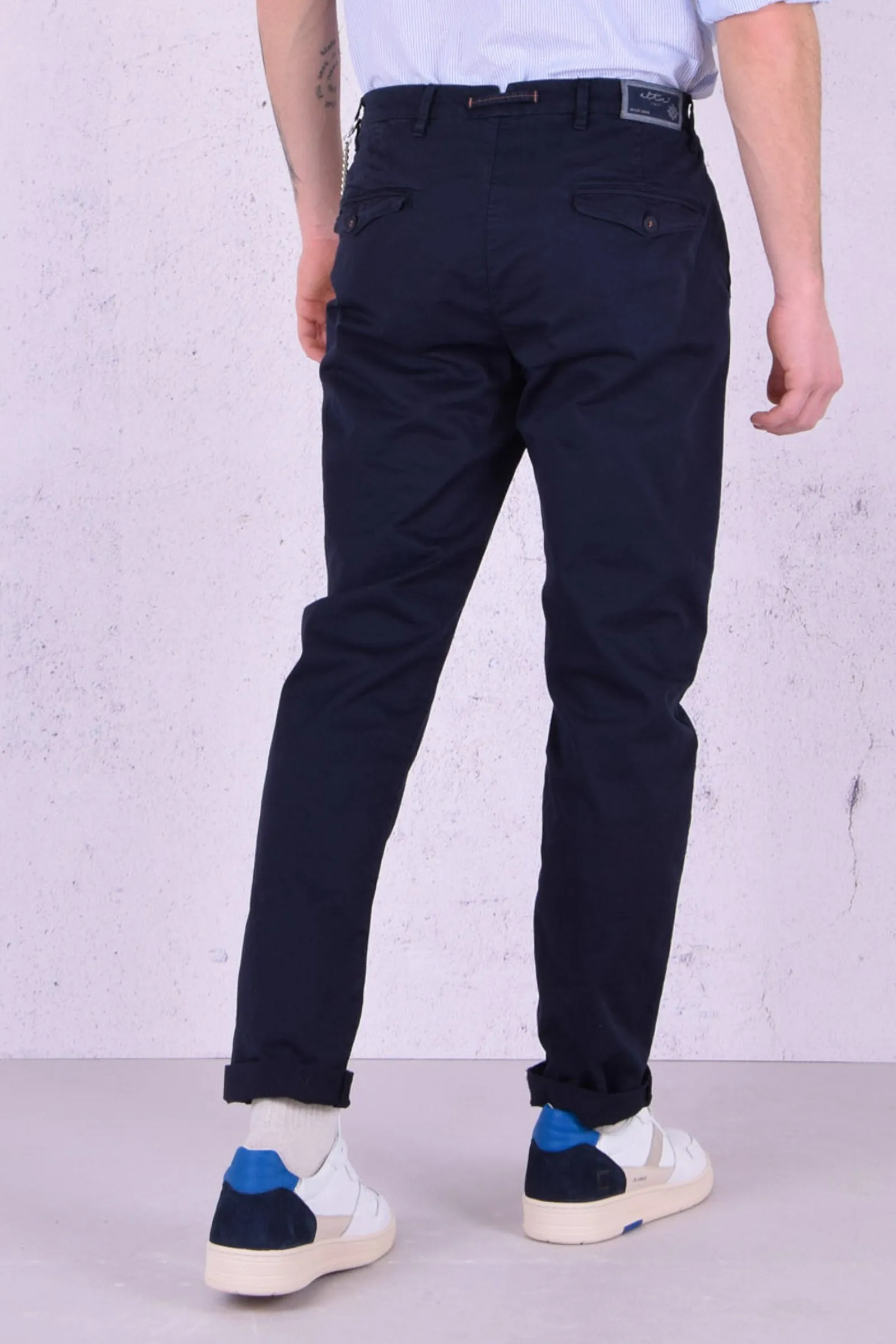 Lampo Chino Slim Cotone Blu