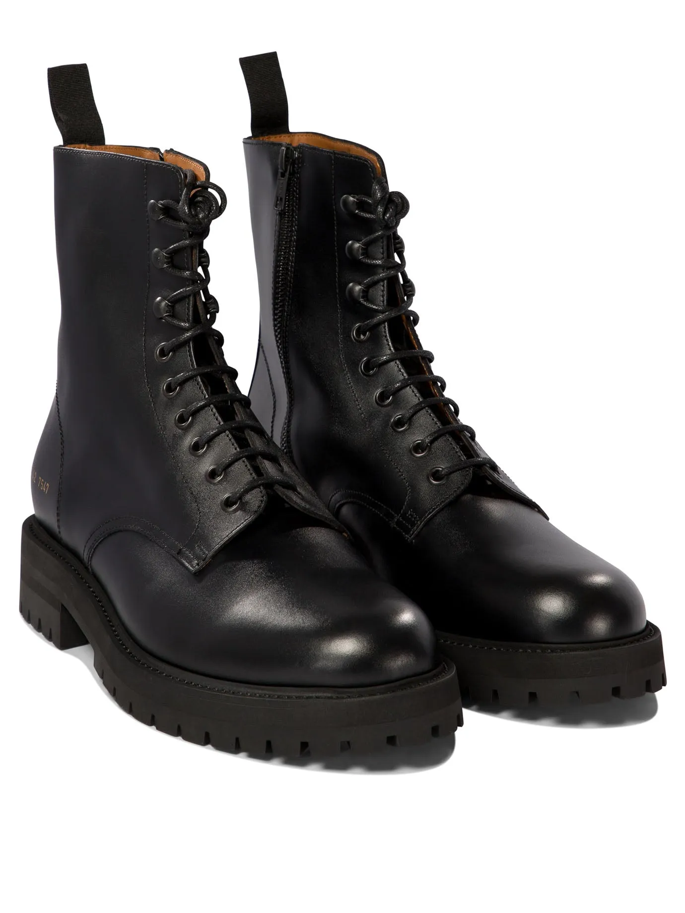 Leather Combat Boots Stivali & Stivaletti Black