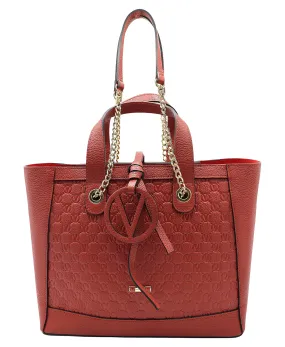 Leather Logo Embossed Tote Bag