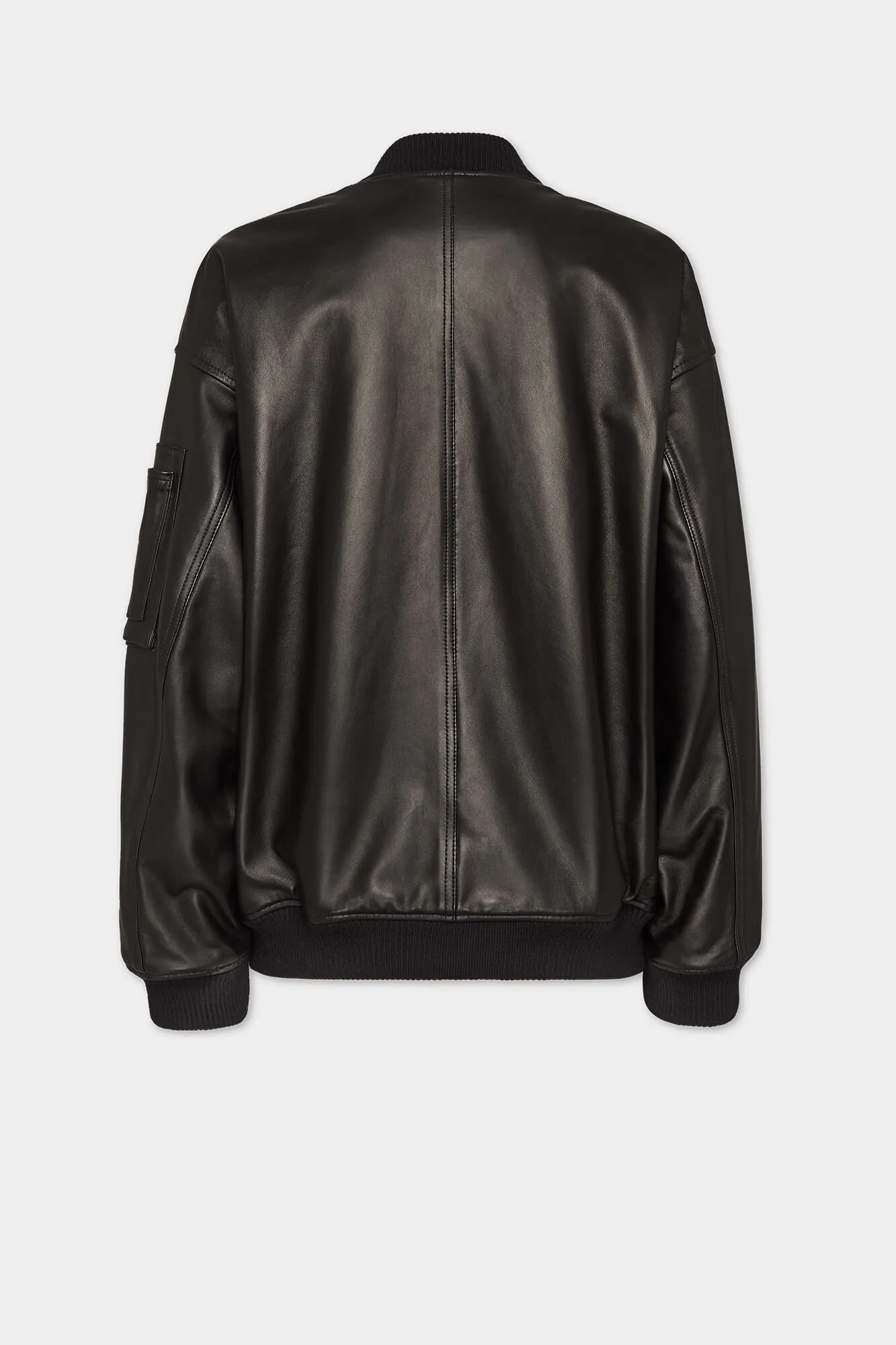 Leather Oversize Bomber Jacket