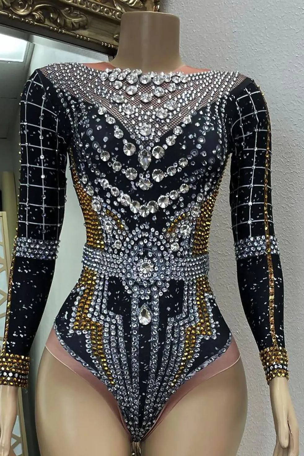 Love Goddess Diamante Bodysuit Set (Ready To Ship)