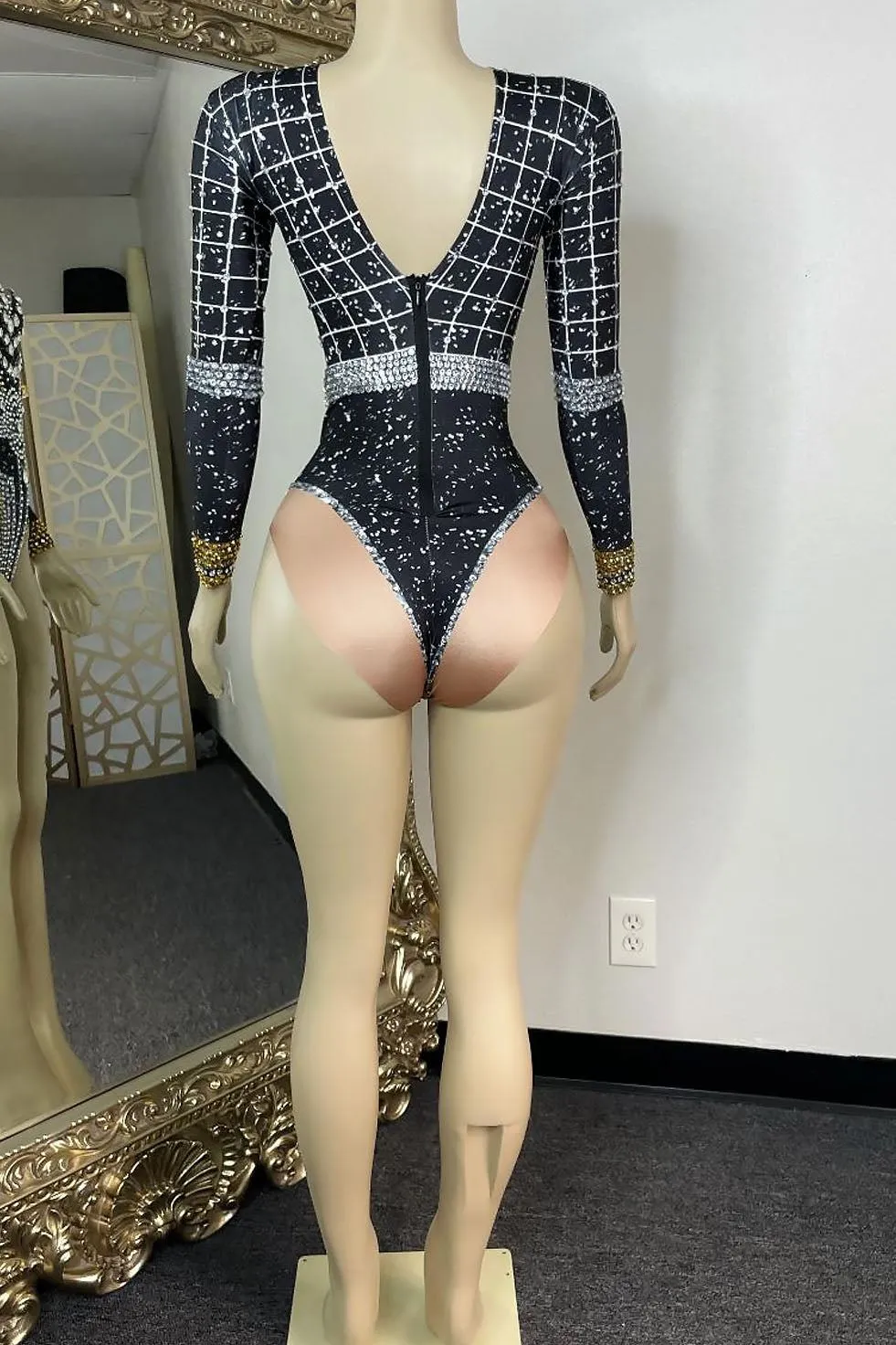 Love Goddess Diamante Bodysuit Set (Ready To Ship)