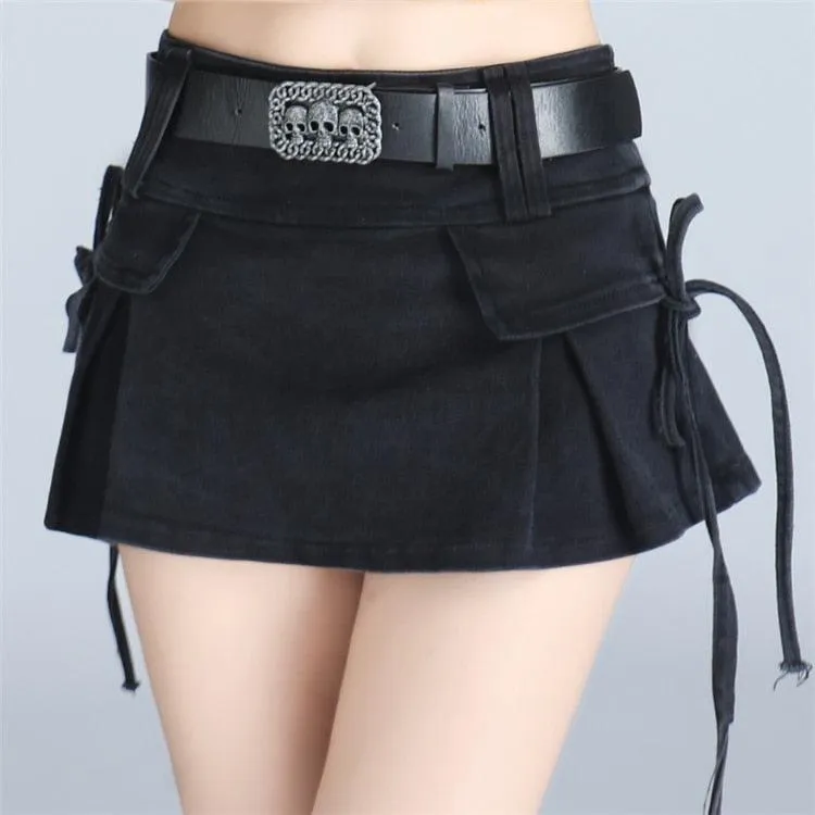 Low Waist Mini Skirt Gothic Waistband