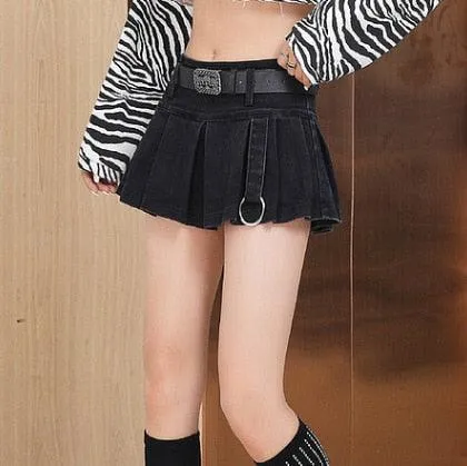 Low Waist Mini Skirt Gothic Waistband