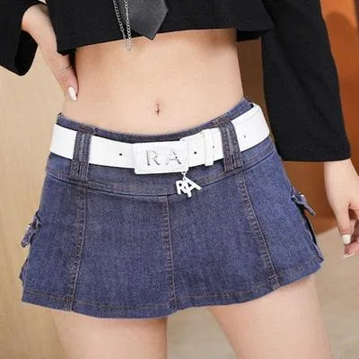 Low Waist Mini Skirt Gothic Waistband