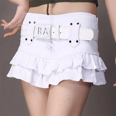 Low Waist Mini Skirt Gothic Waistband