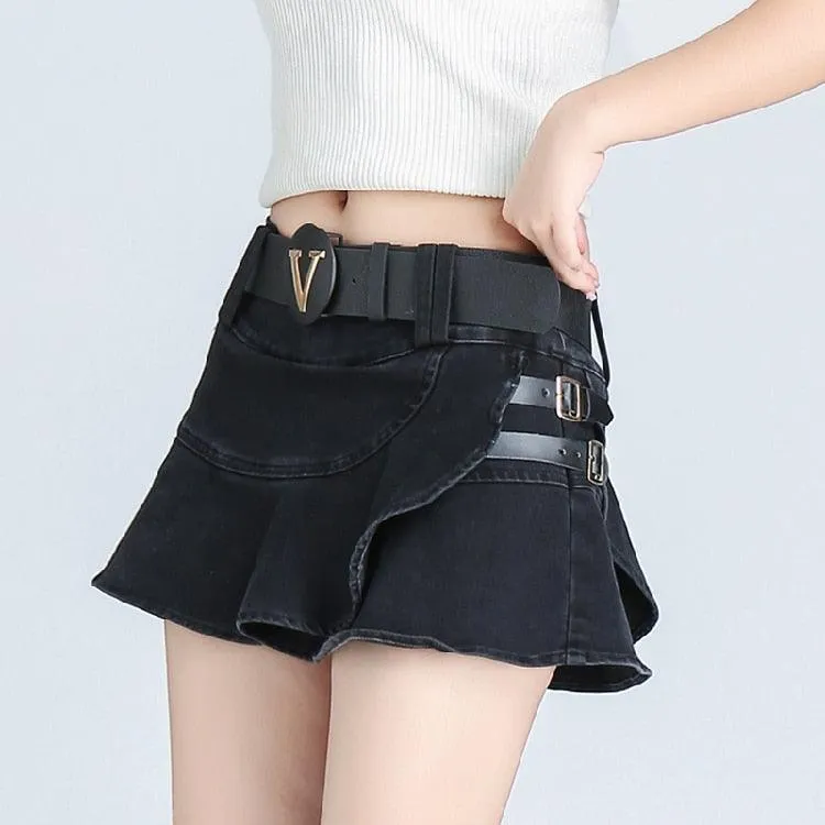 Low Waist Mini Skirt Gothic Waistband