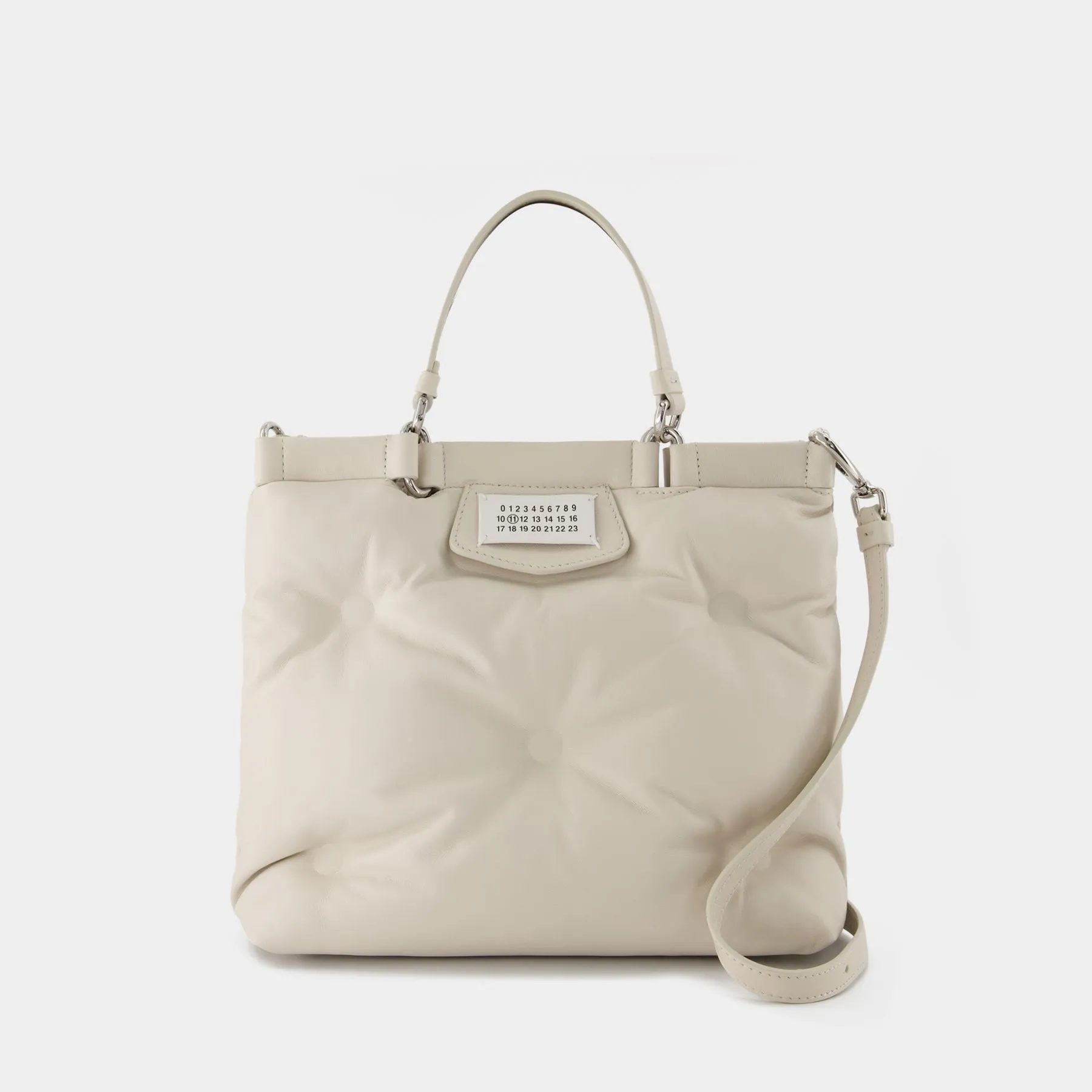 Maison Margiela  Glam Slam Tote Bag in Beige Leather