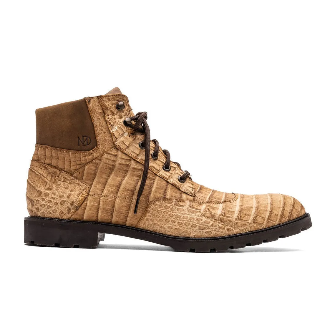 Marco Di Milano Leoni Men's Shoes Oil Orix Genuine Caiman Crocodile Rugged Boots (MDM1089)