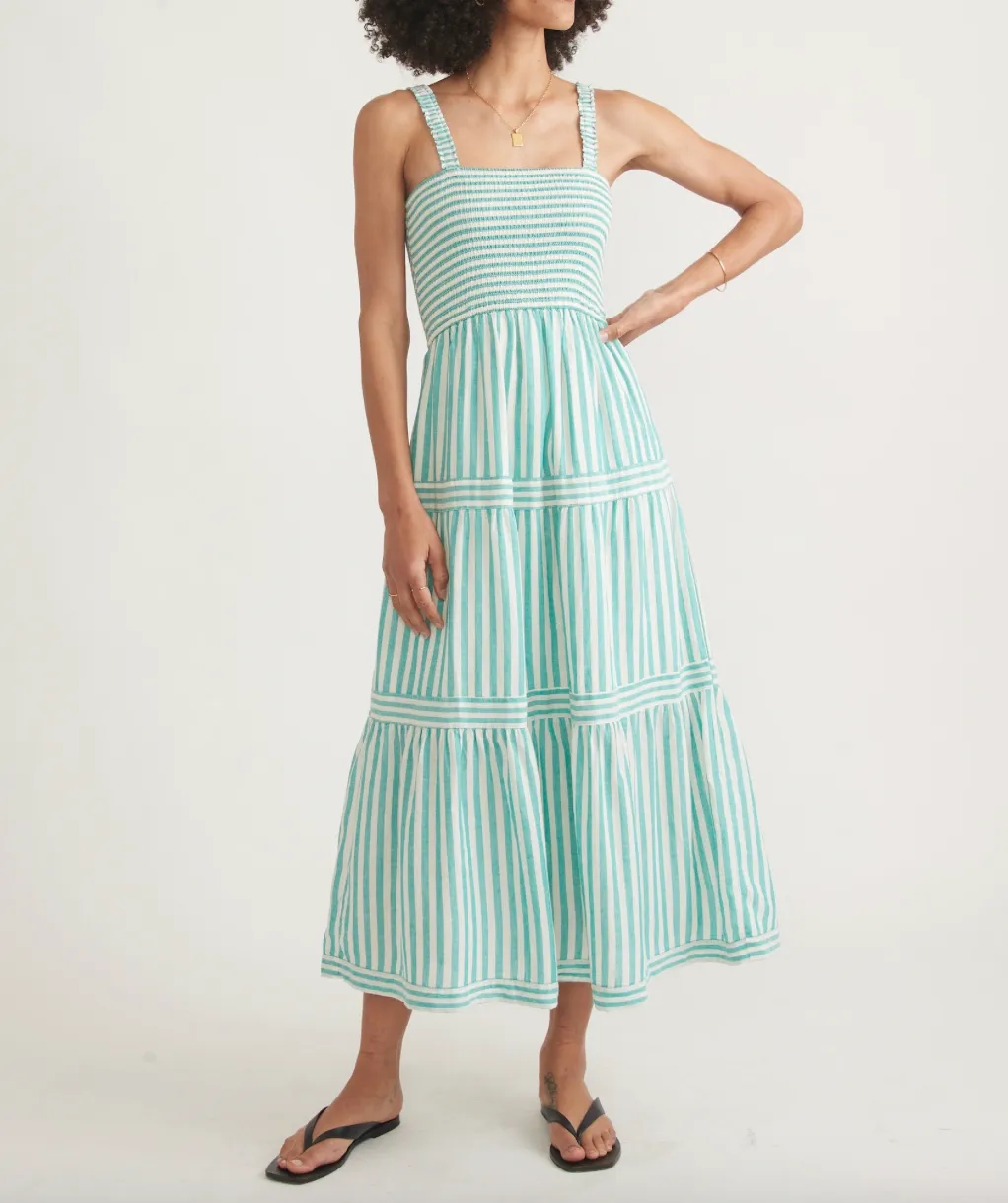 MARINE LAYER SELENE STRIPE MAXI DRESS