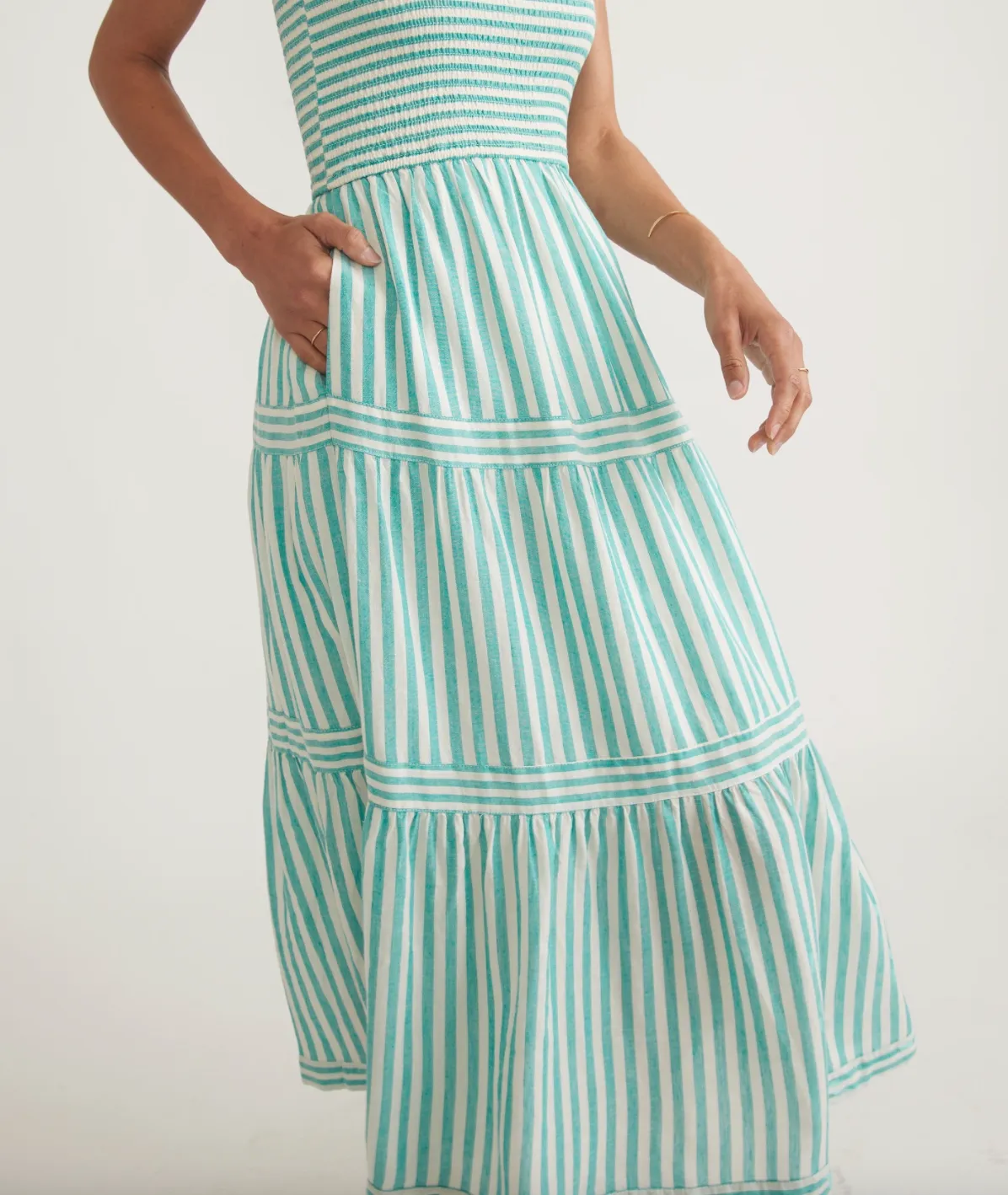 MARINE LAYER SELENE STRIPE MAXI DRESS