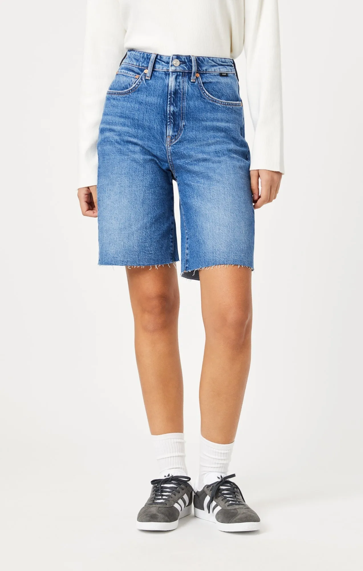 Mavi Selina Bermuda Shorts In Recycled Blue