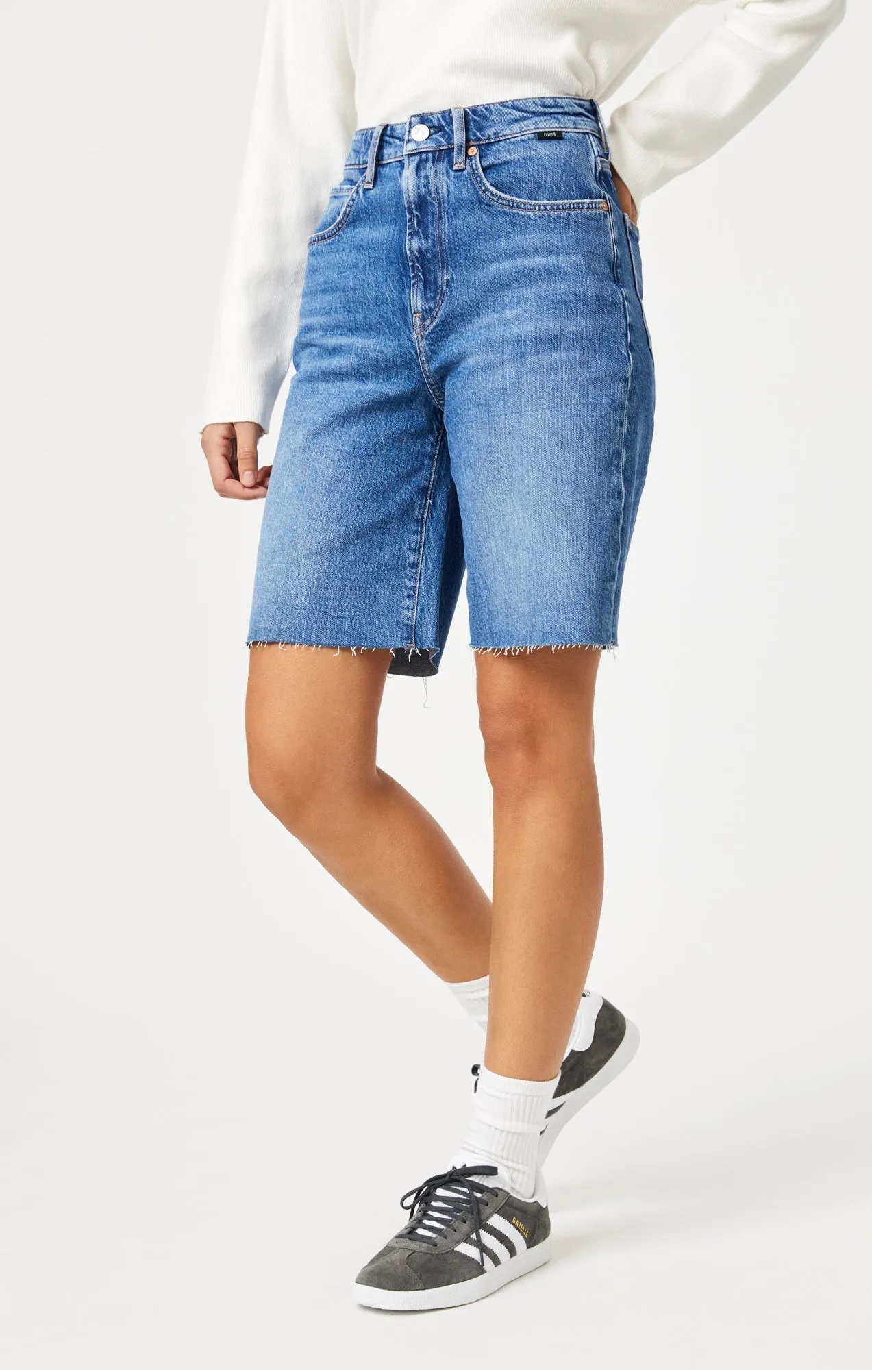 Mavi Selina Bermuda Shorts In Recycled Blue