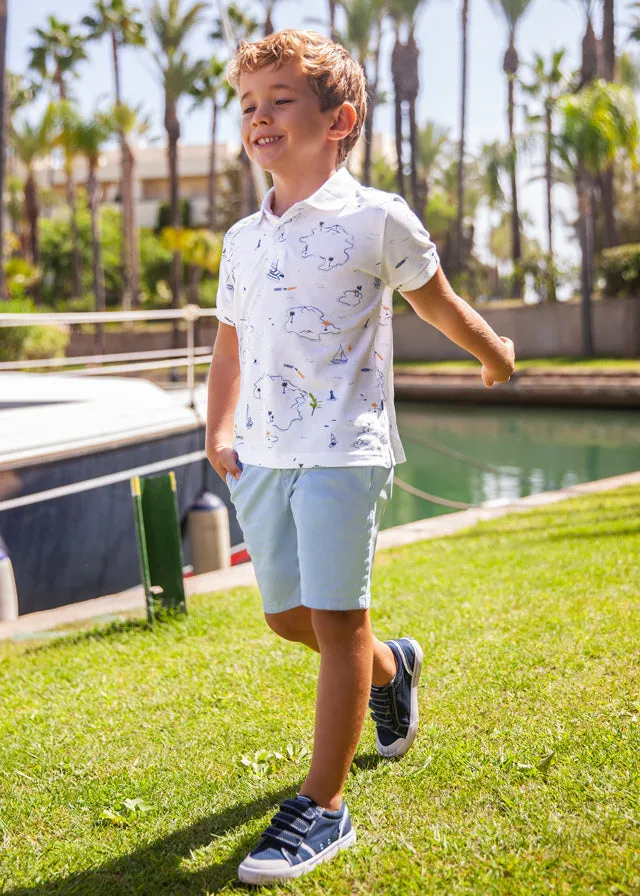 Mayoral Basic twill chino shorts for boy - Wave blue