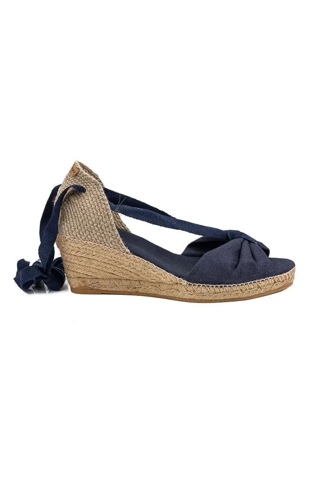 Medium Linen Heel Wedge Espadrille for Women - Piera-5