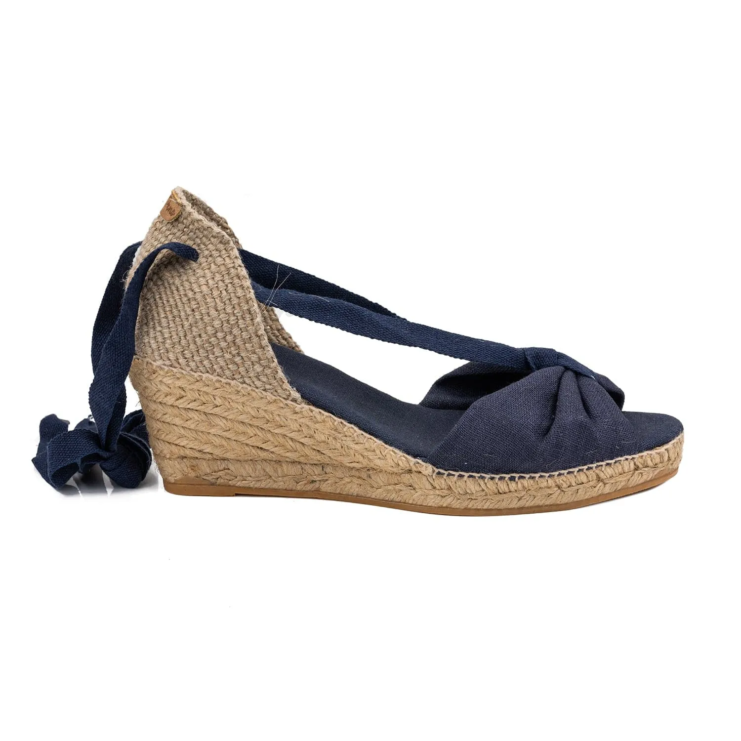 Medium Linen Heel Wedge Espadrille for Women - Piera-5