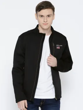 Men Black Solid Jacket